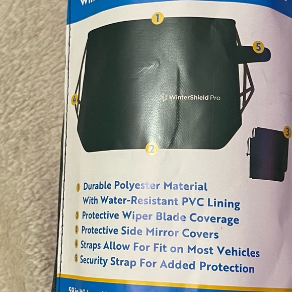 Winter Windshield Cover Frost BlockerMirror Covers And Storage Pouch - Picture 5 of 7